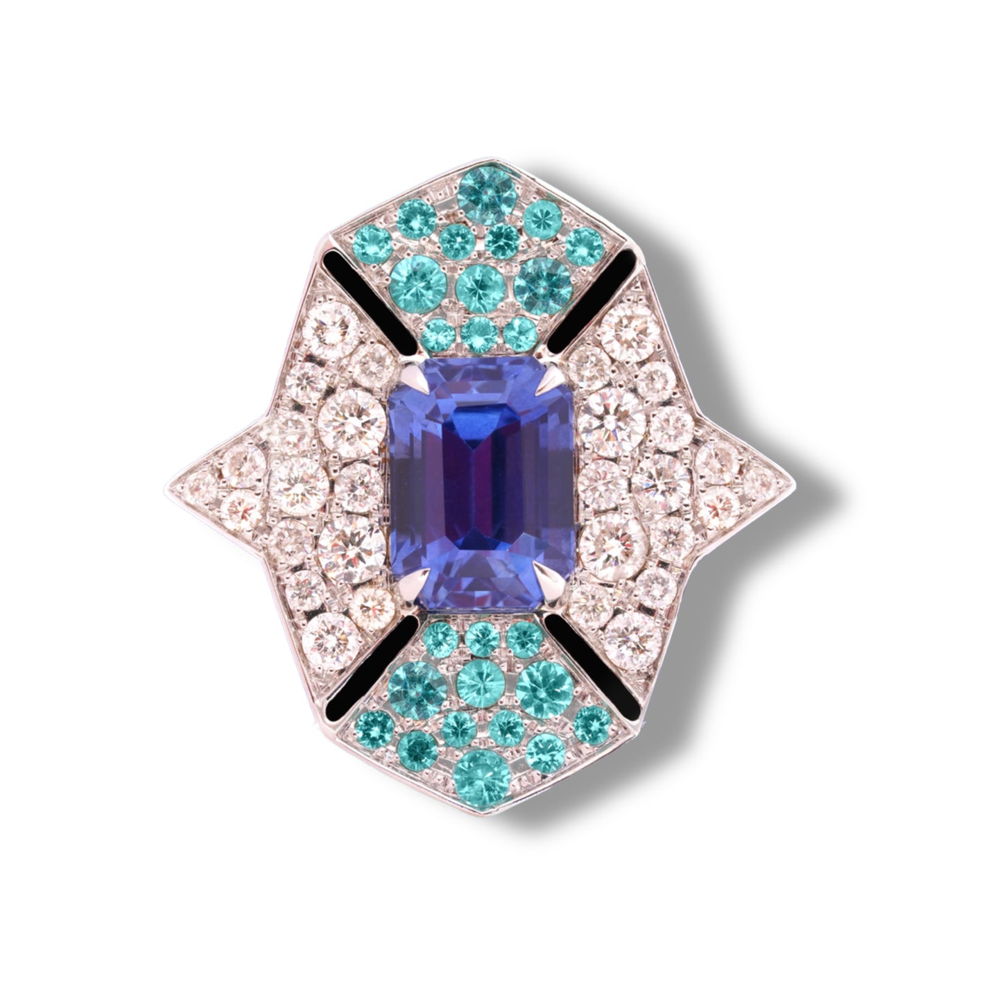 Blue Sapphire & Paraiba Ring